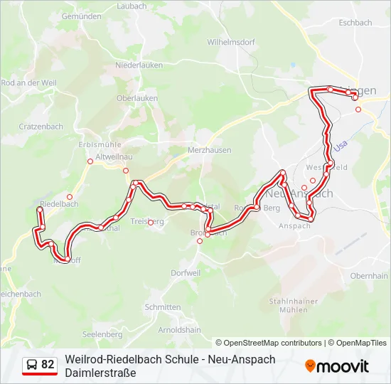 82 Bus Line Map