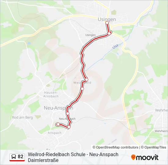 82 Bus Line Map