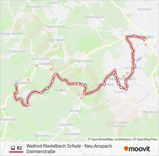 Автобус 82: карта маршрута