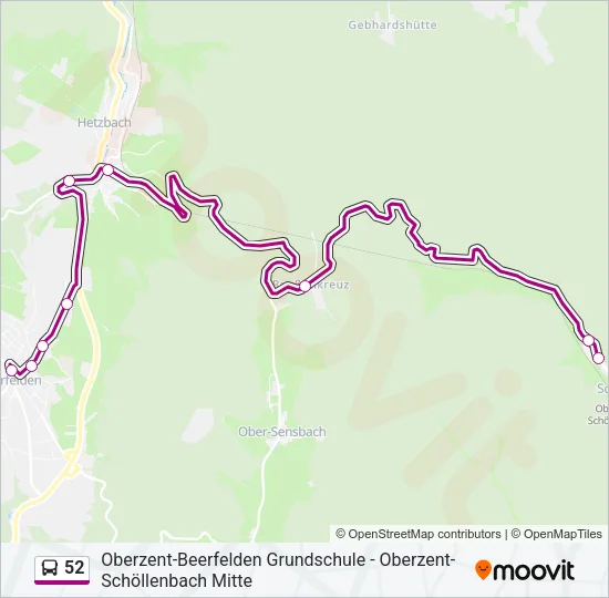 52 Bus Line Map