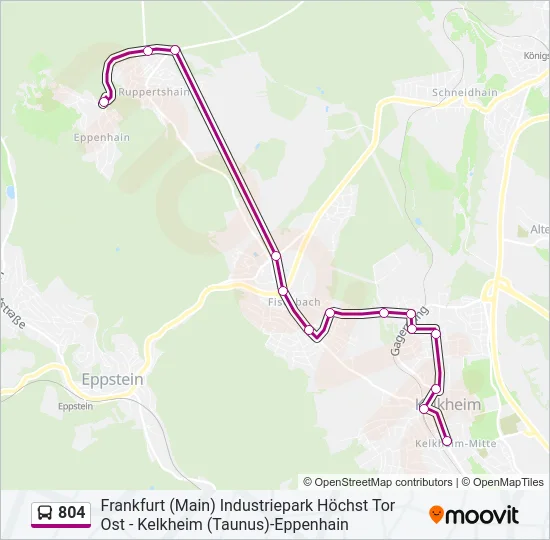 804 Bus Line Map