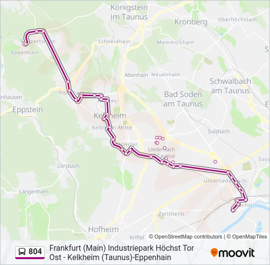 804 Bus Line Map