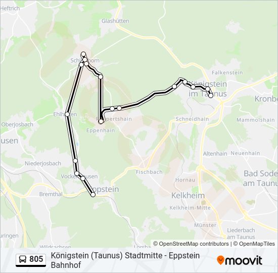 Автобус 805: карта маршрута