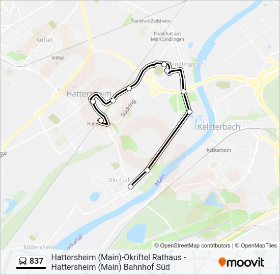 837 Bus Line Map