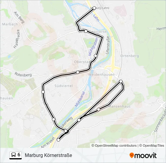6 Bus Line Map