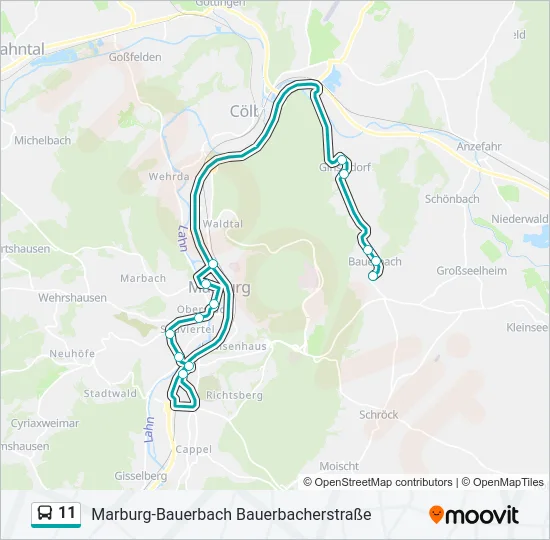 11 Bus Line Map