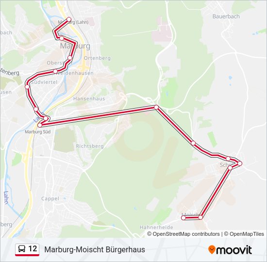 Buslinie 12 Karte