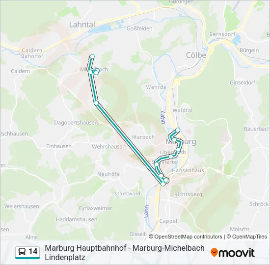 Автобус 14: карта маршрута