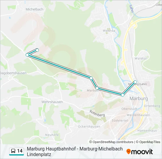 Автобус 14: карта маршрута
