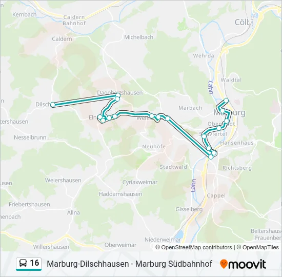 16 Bus Line Map