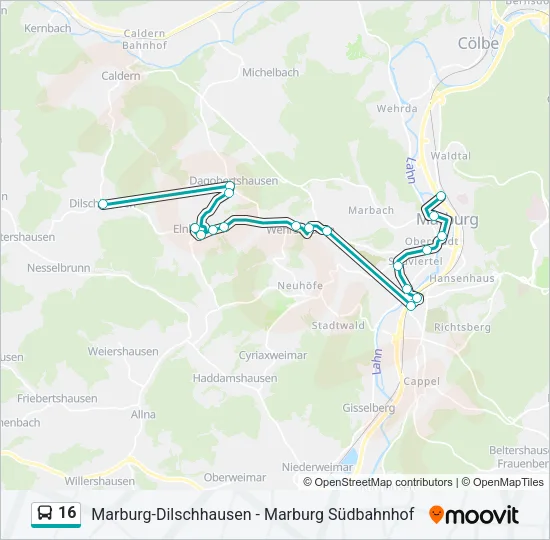 16 Bus Line Map