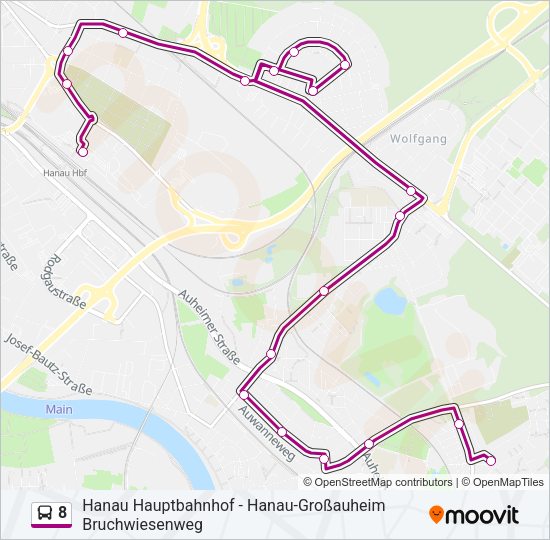 Автобус 8: карта маршрута
