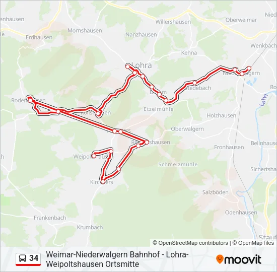34 Bus Line Map