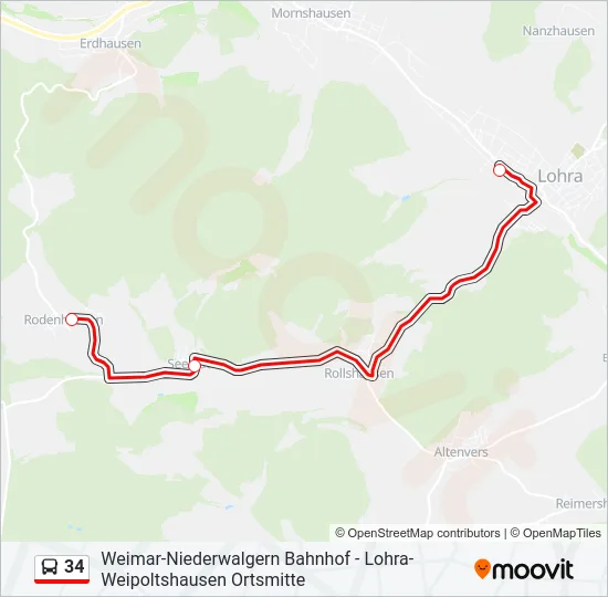 34 Bus Line Map
