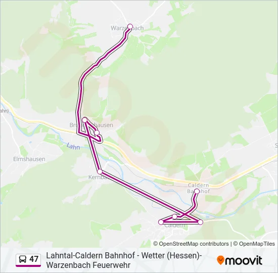 47 Bus Line Map