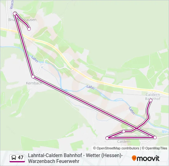 47 Bus Line Map