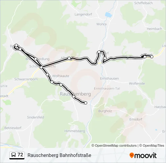 72 Bus Line Map