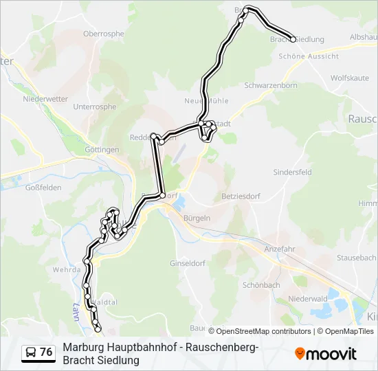 76 Bus Line Map