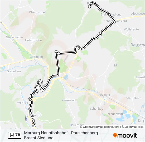 76 Bus Line Map