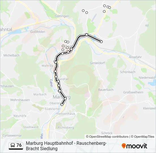 76 Bus Line Map