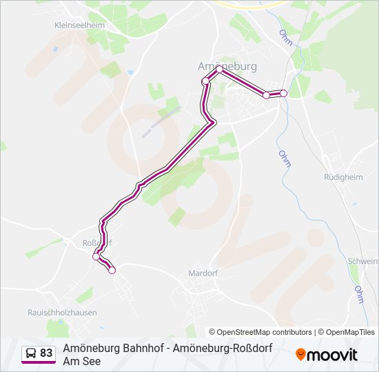 83 Bus Line Map