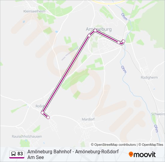 83 Bus Line Map