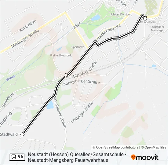96 Bus Line Map