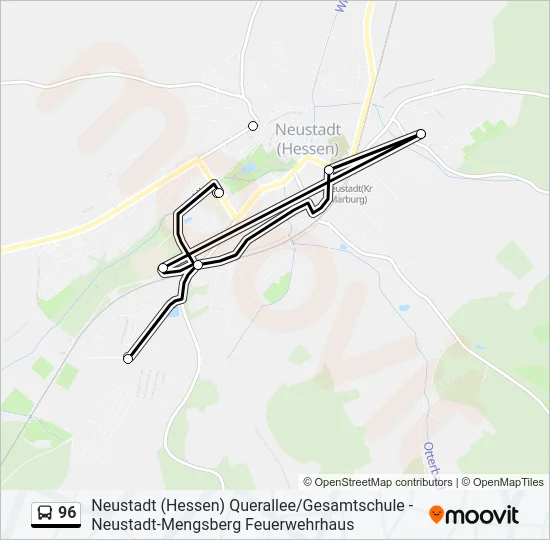 96 Bus Line Map