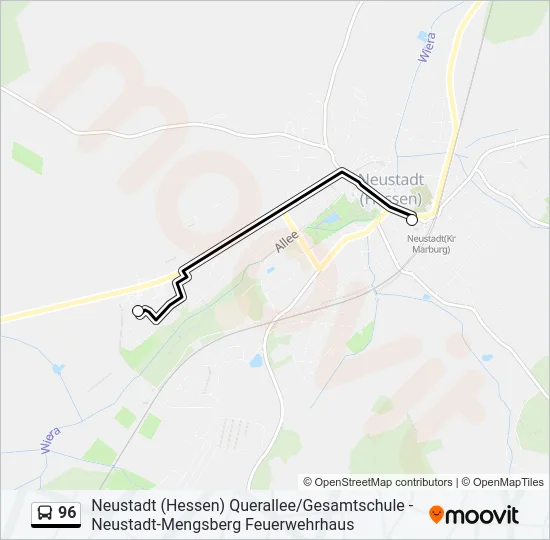 96 Bus Line Map