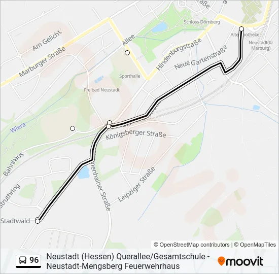 96 Bus Line Map