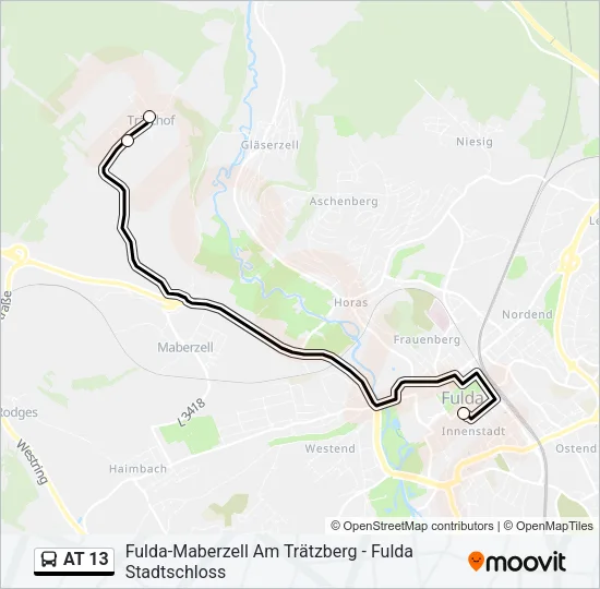 AT 13 Bus Line Map