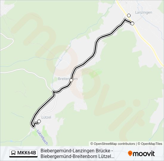 Автобус MKK64B: карта маршрута