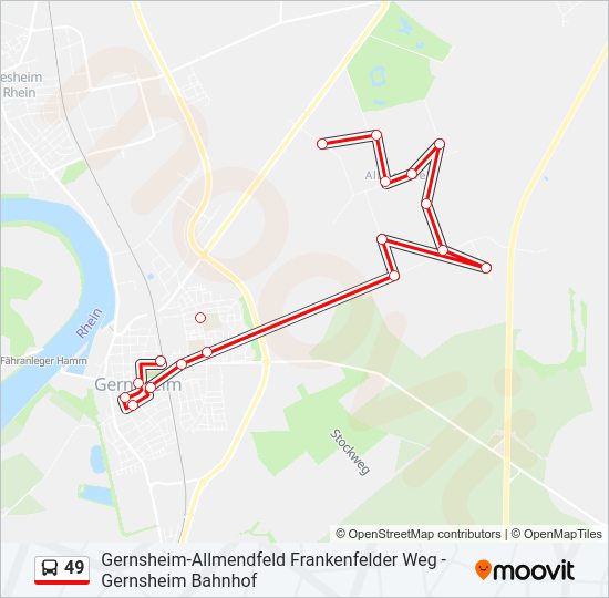 49 Bus Line Map