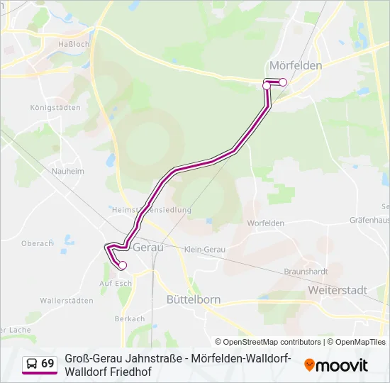 69 Bus Line Map