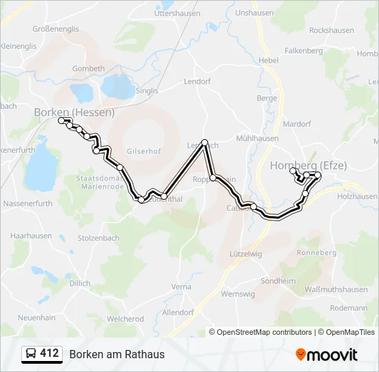 412 Bus Line Map