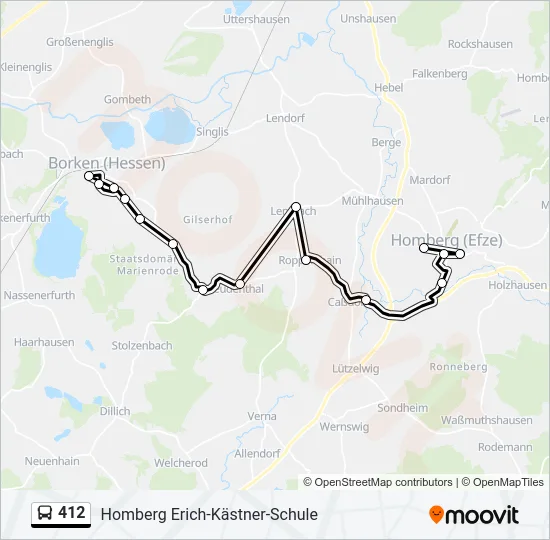 412 Bus Line Map