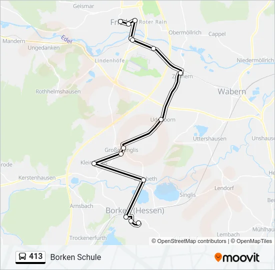 413 Bus Line Map