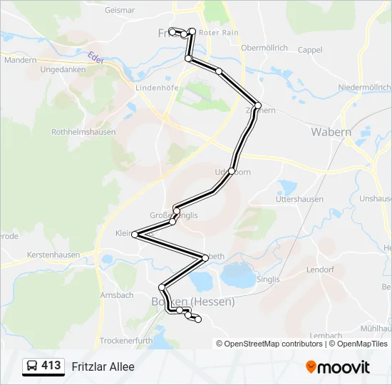 413 Bus Line Map