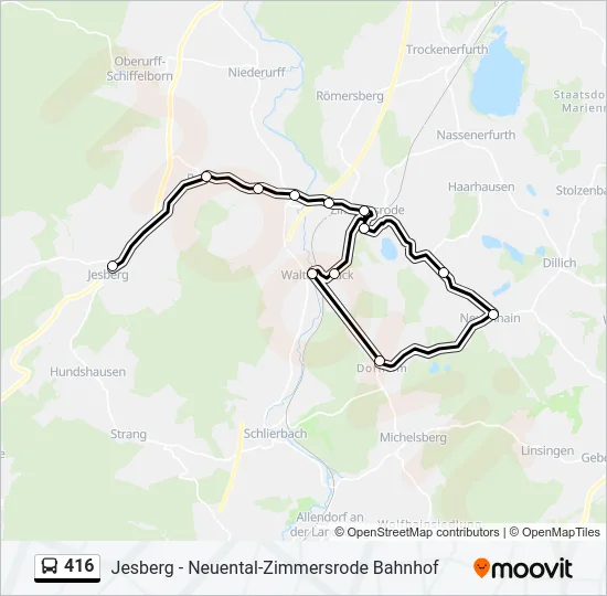 416 Bus Line Map