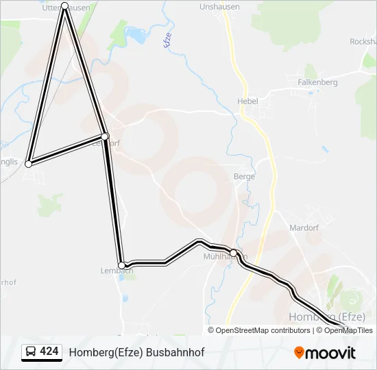 424 Bus Line Map