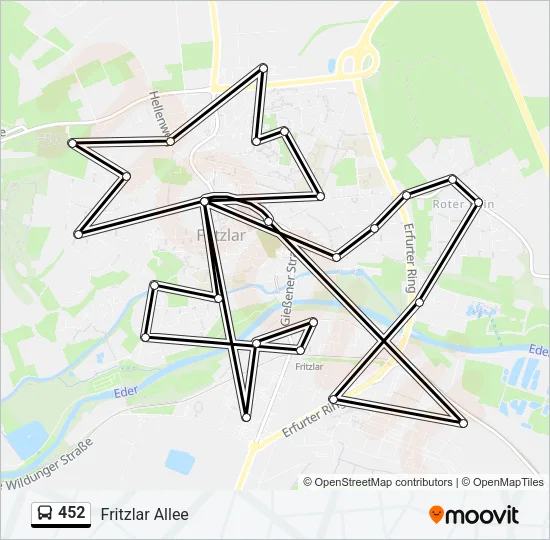 452 Bus Line Map
