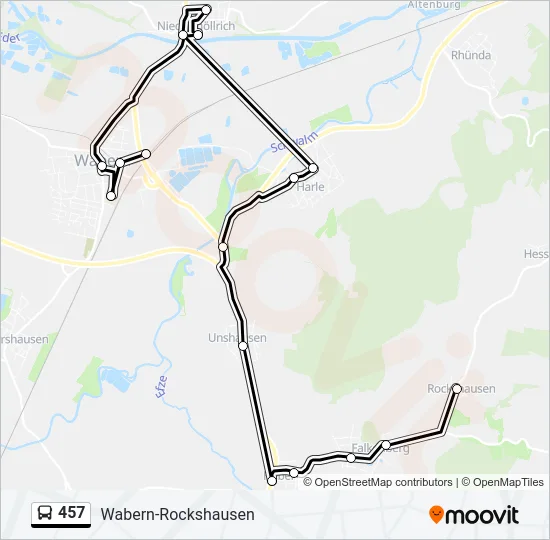 457 Bus Line Map
