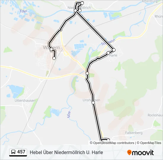 457 Bus Line Map