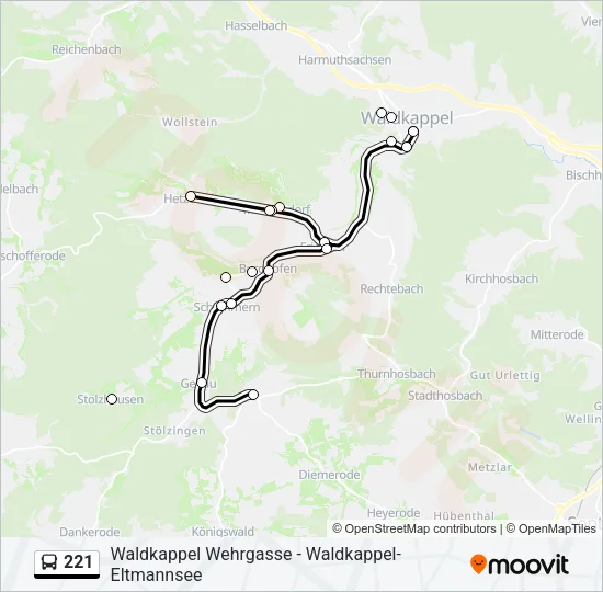 221 Bus Line Map