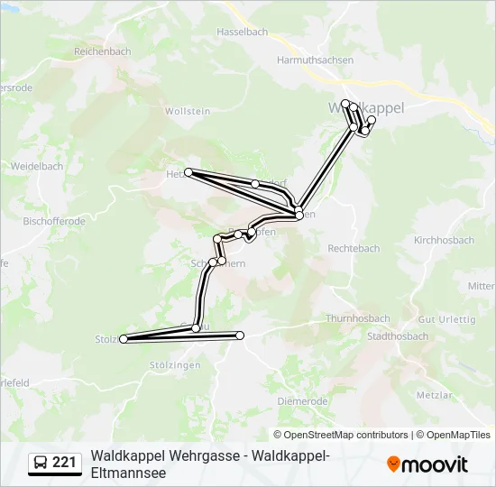221 Bus Line Map