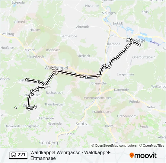 221 Bus Line Map