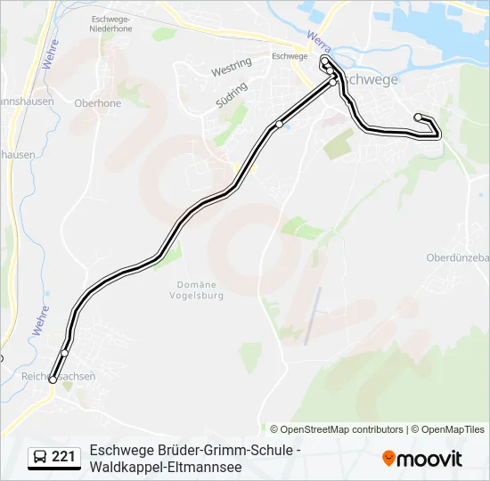 221 Bus Line Map