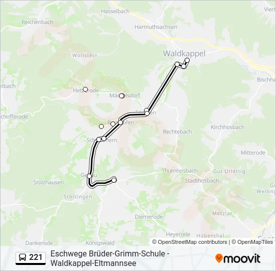 221 Bus Line Map