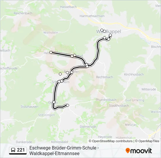 221 Bus Line Map