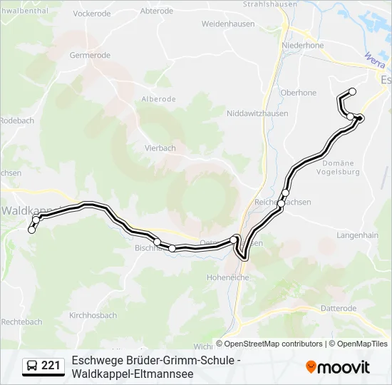 221 Bus Line Map